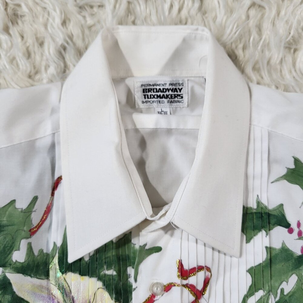 Vintage Broadway Tuxmakers Hand Painted Tuxedo Shirt - Size L / 34-35 - Picture 5 of 14